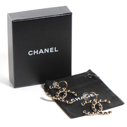 Chanel Satin CC Chain Earrings Light Gold 5 of 5