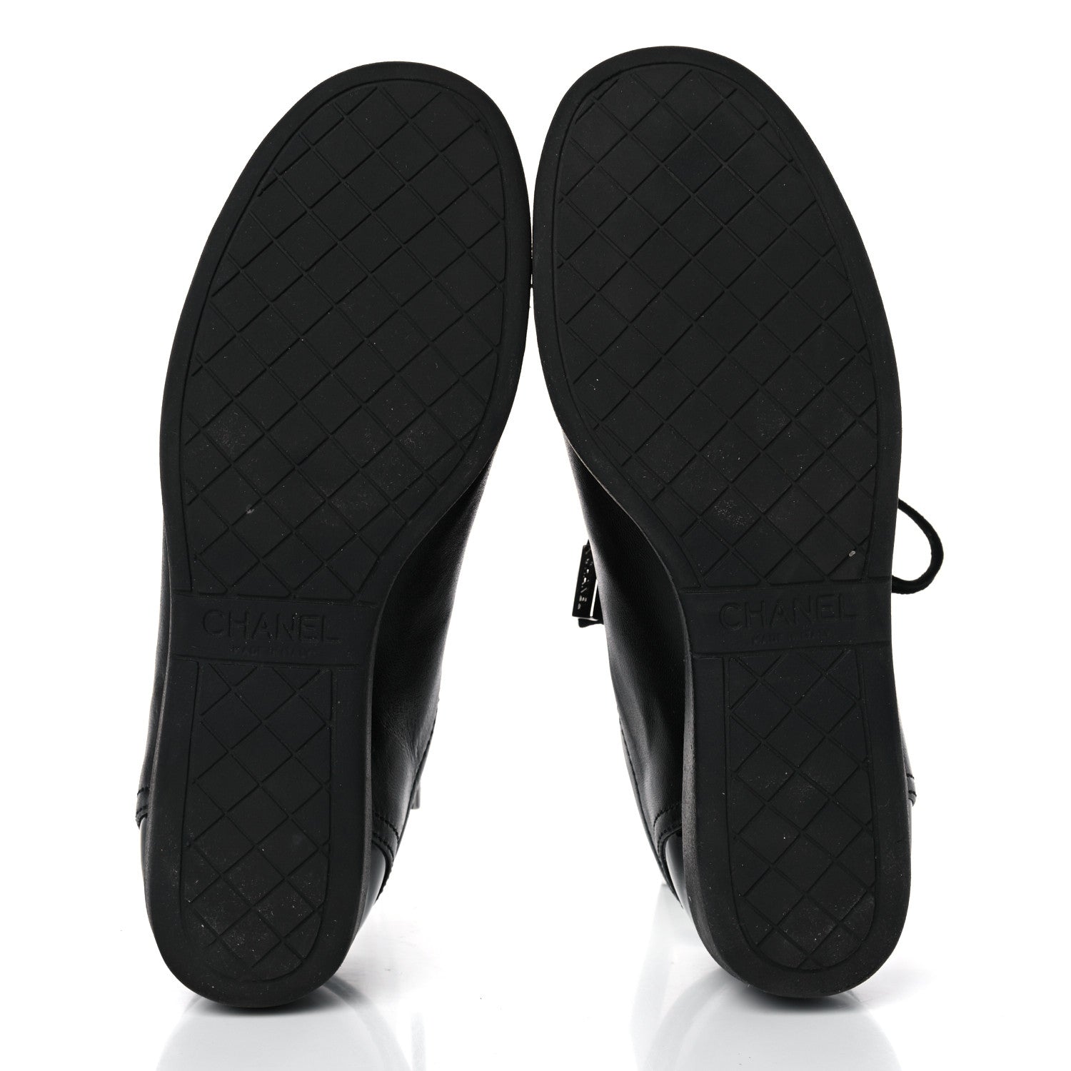 Chanel Lambskin Patent Cap Toe CC Sneakers 37.5 Black 5 of 15
