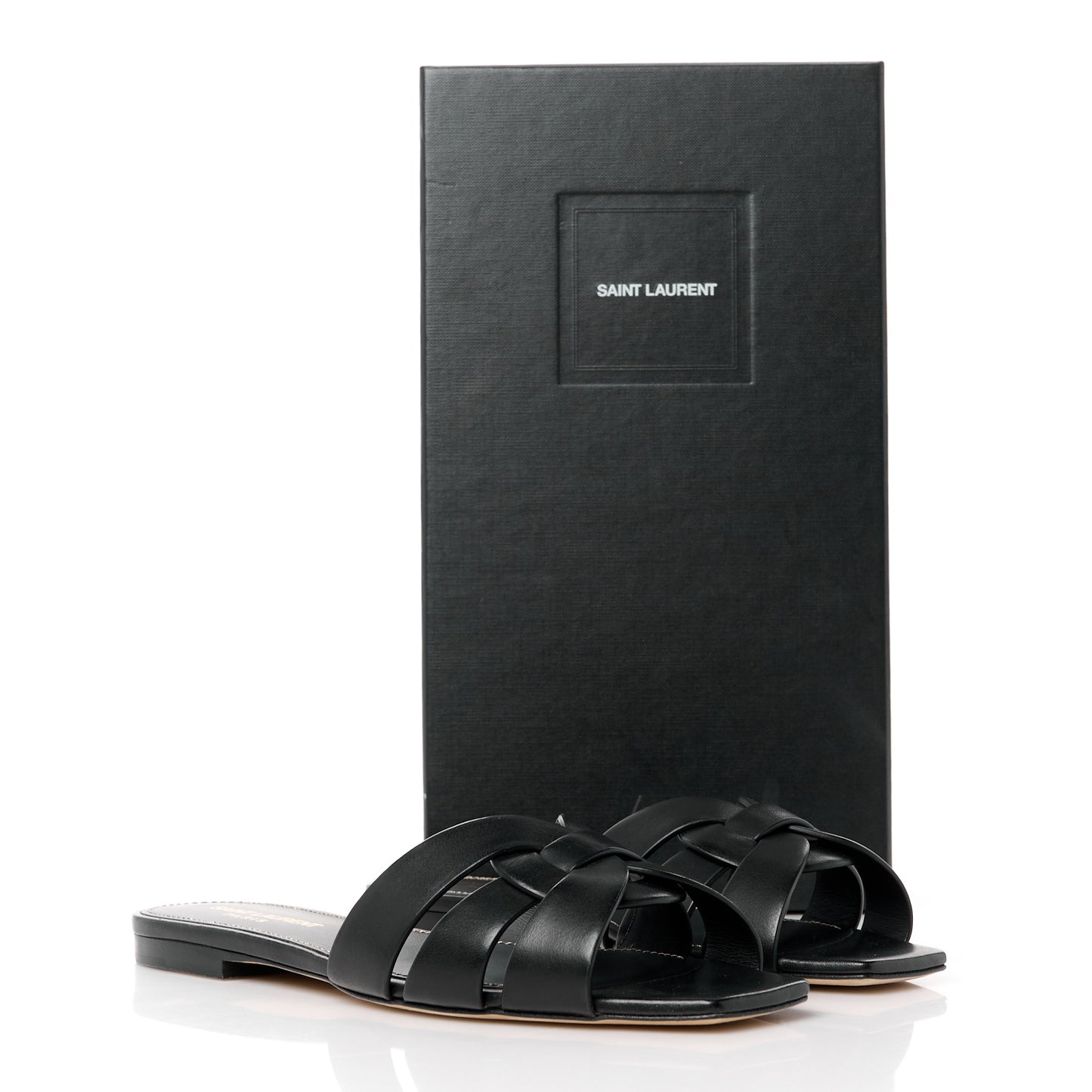 Calfskin Tribute 05 Slide Sandals 36 Black