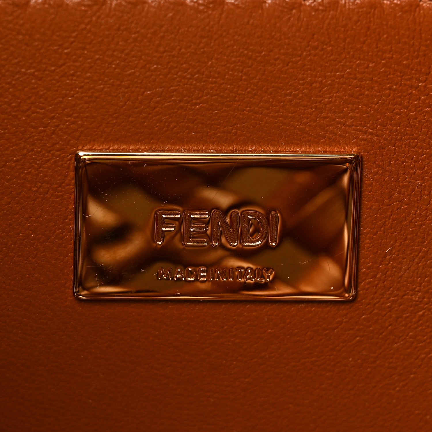 Fendi Nappa Woven Mini Peekaboo Iconic Satchel Cuoio 6 of 8