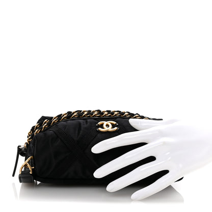 Chanel Nylon Grosgrain Lifestyle Pouch With Sleep Mask Black 2 of 8