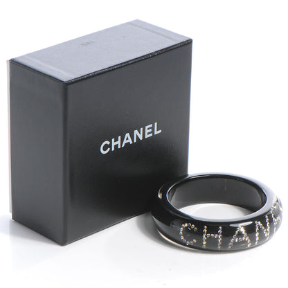 Chanel Resin Crystal CC Logo Bracelet Black 4 of 4