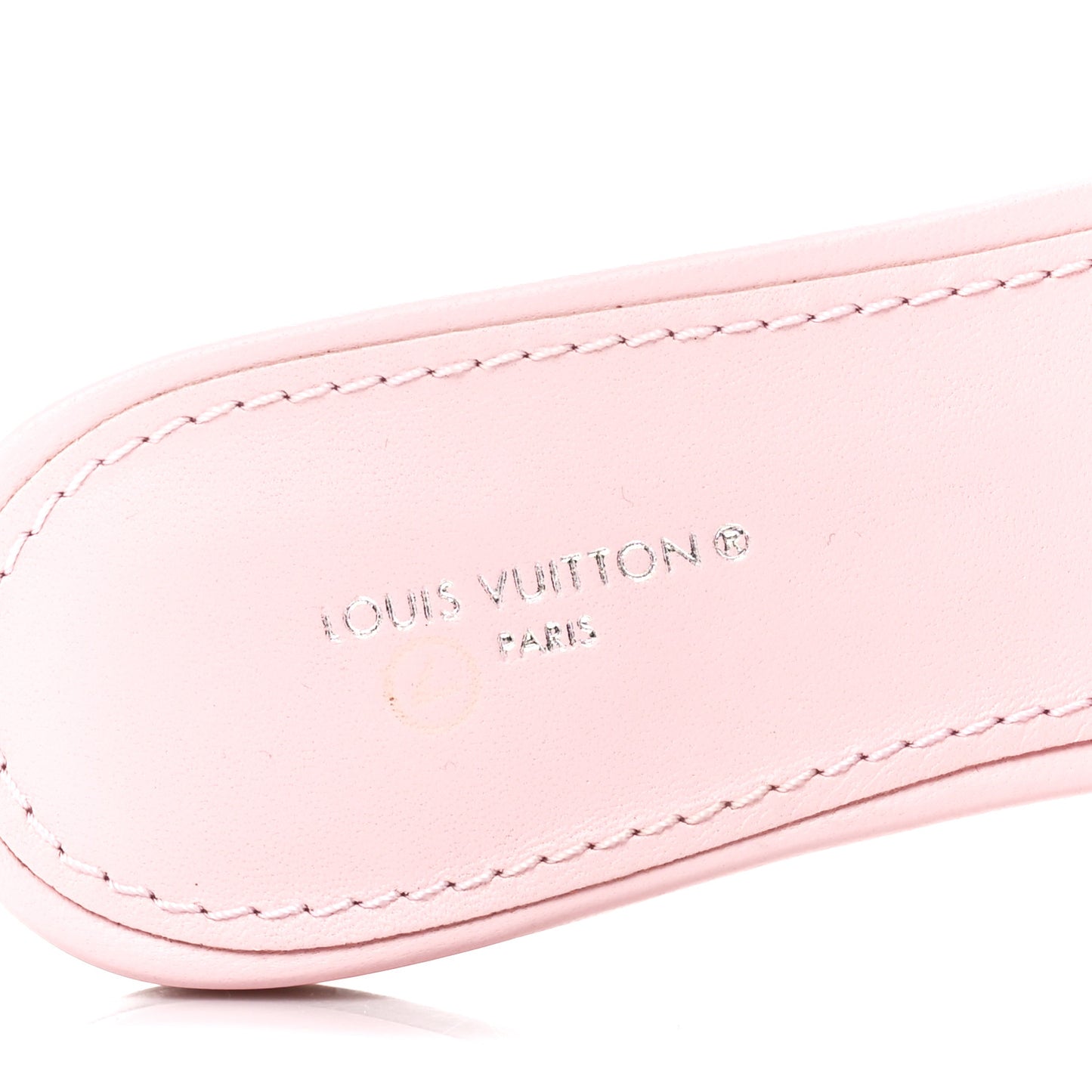 Lambskin Embossed Monogram Revival Flat Mules 38 Rose Clair
