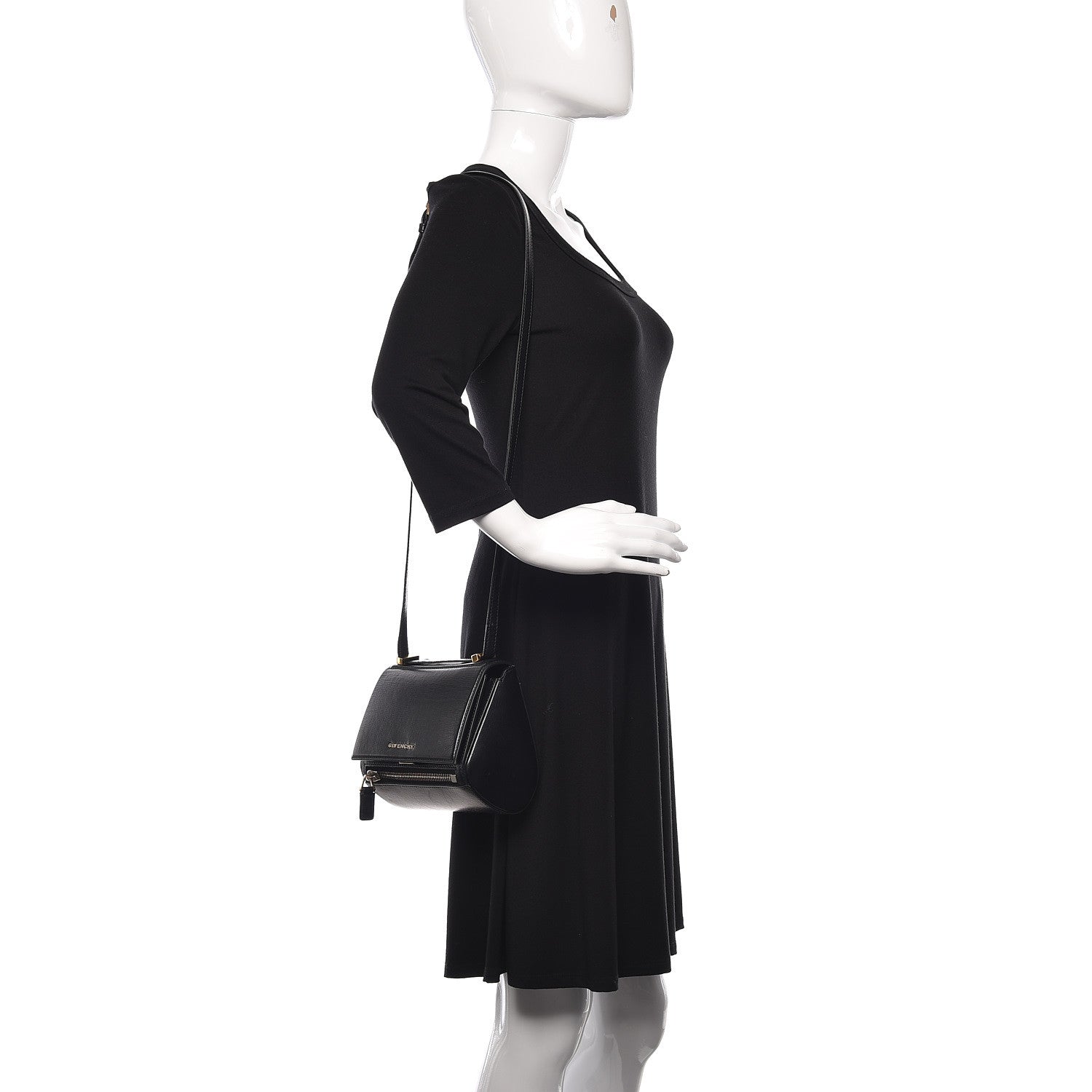 Givenchy Textured Calfskin Mini Pandora Box Crossbody Bag Black 2 of 15