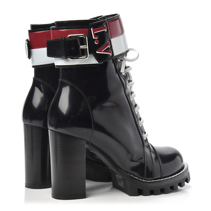 Louis Vuitton Patent Calfskin Star Trail Ankle Boots 37.5 Black 4 of 7