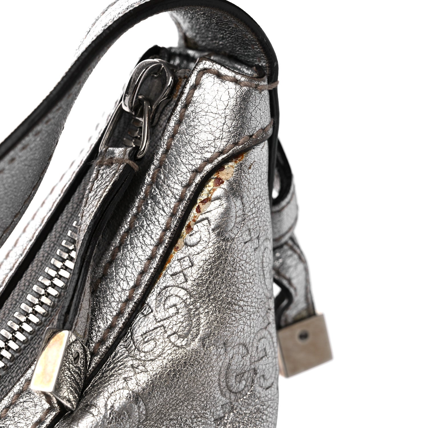 Gucci Metallic Guccissima Large Princy Hobo Silver 15 of 15