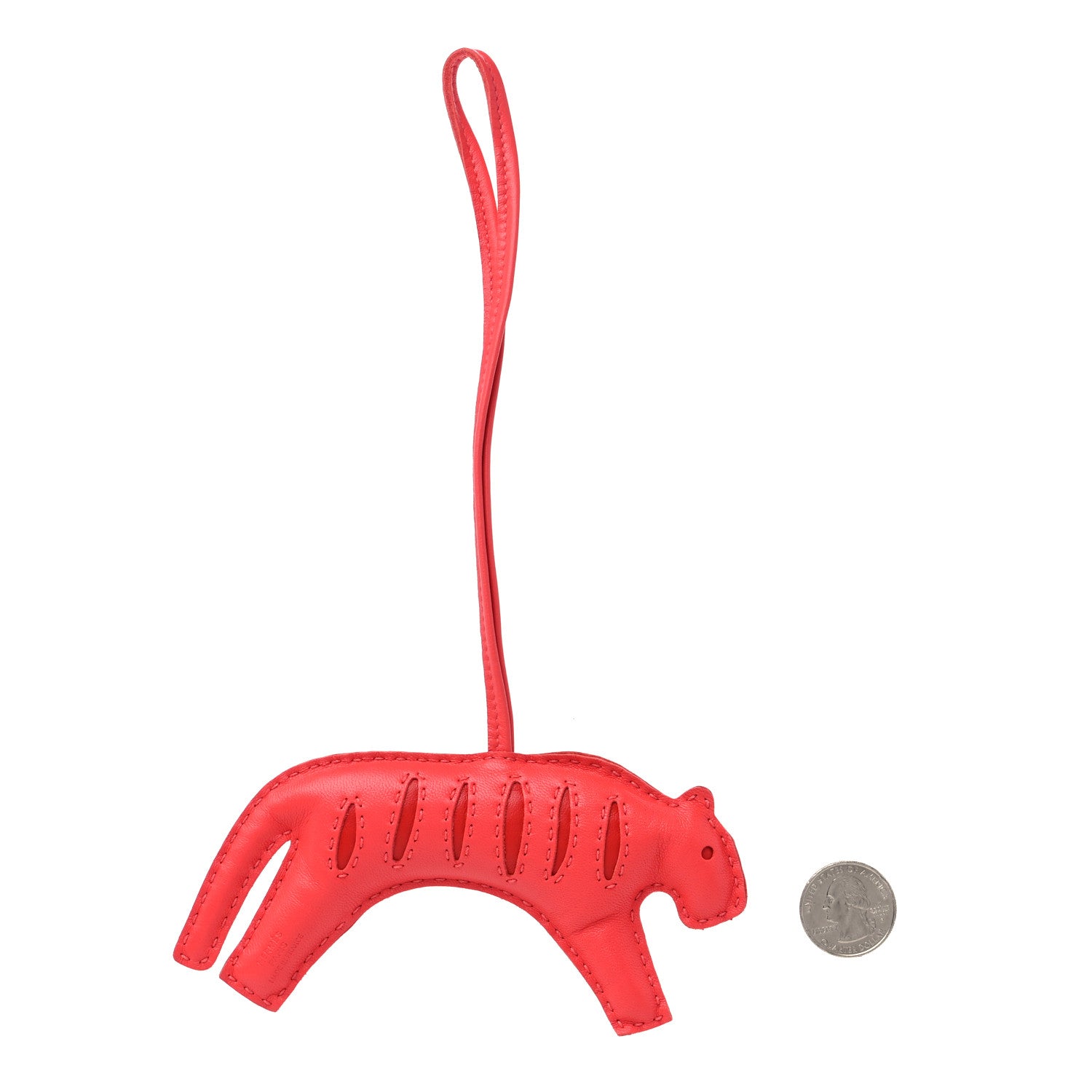 Hermes Milo Lambskin Rooroo Bag Charm Rose Texas Rouge Indien 2 of 4