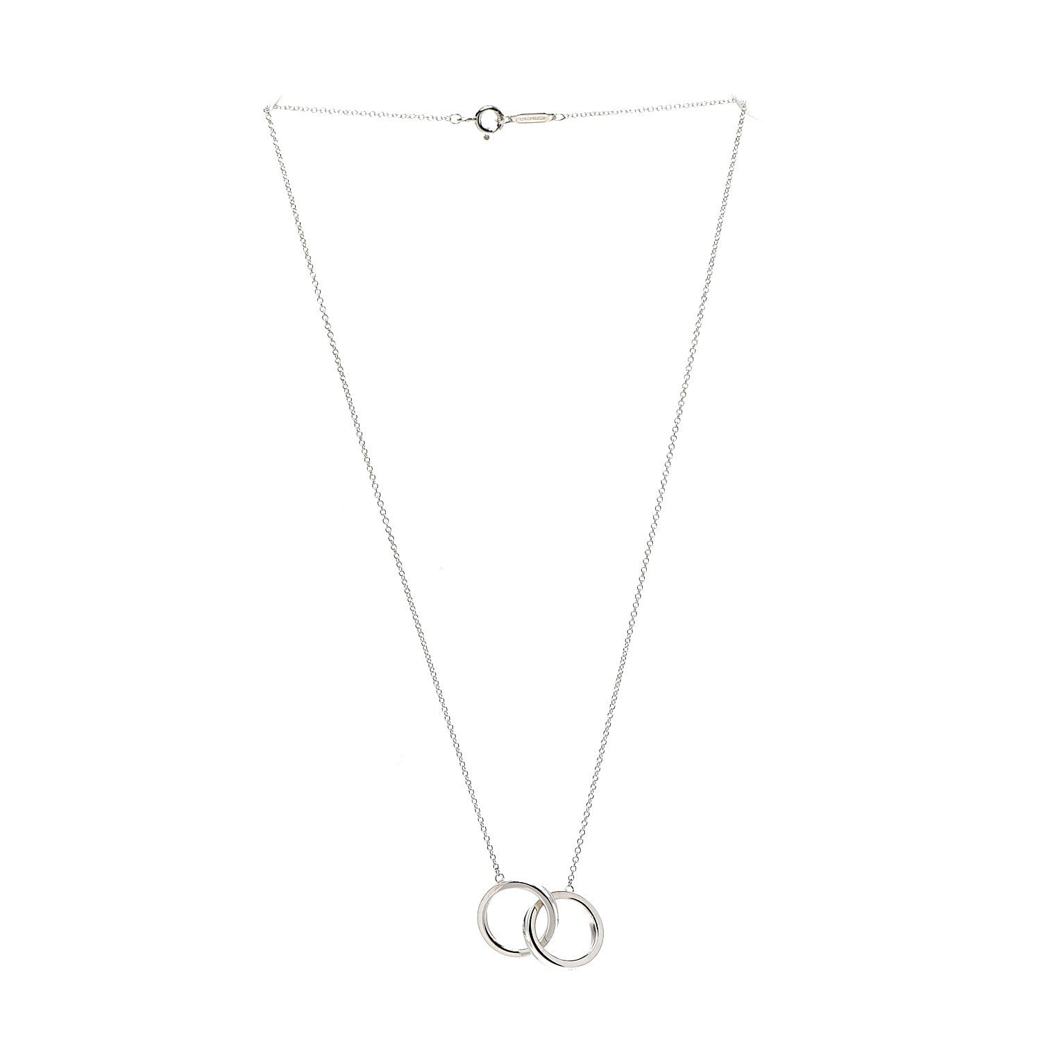 Tiffany Sterling Silver 1837 Interlocking Circles Pendant Necklace 2 of 6