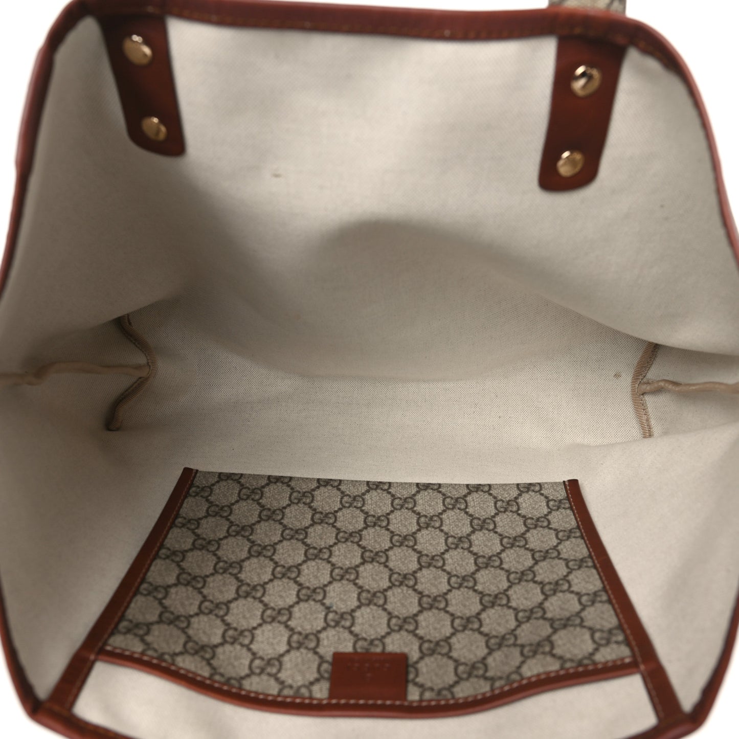 GG Plus Monogram Medium Signature Web Loop Tote Brown