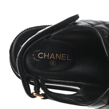Chanel Grained Calfskin Velcro Dad Sandals 38 Black 6 of 10
