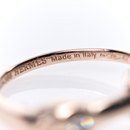 Hermes 18K Rose Gold Diamond TPM Galop Ring 47 4 6 of 8