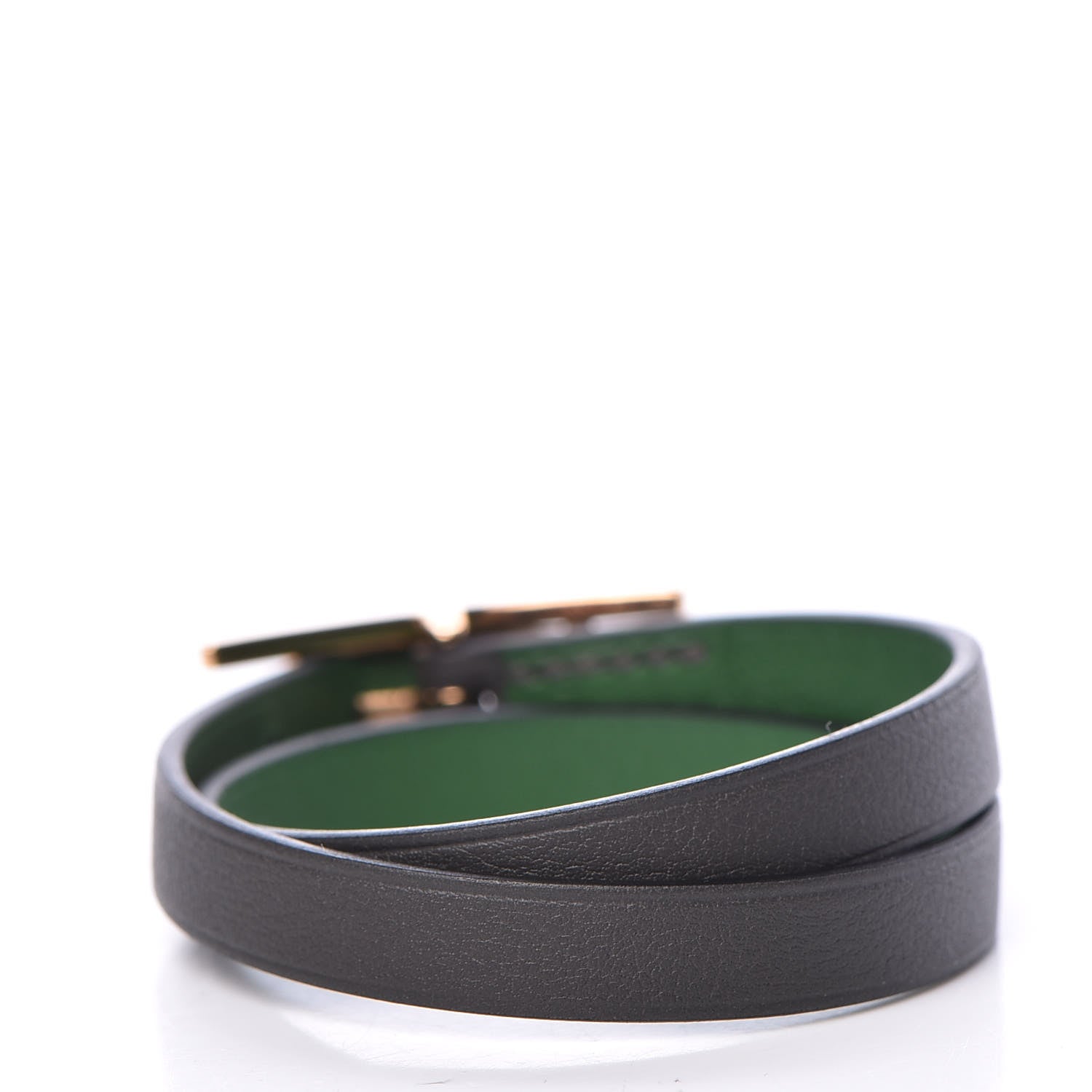 Hermes Swift Behapi Double Tour Bracelet T1 Graphite Vert Bengale 3 of 6