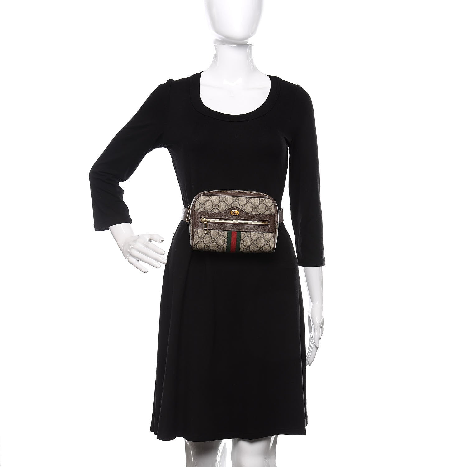 Gucci GG Supreme Monogram Web Small Ophidia Belt Bag 75 30 Dark Brown 2 of 10