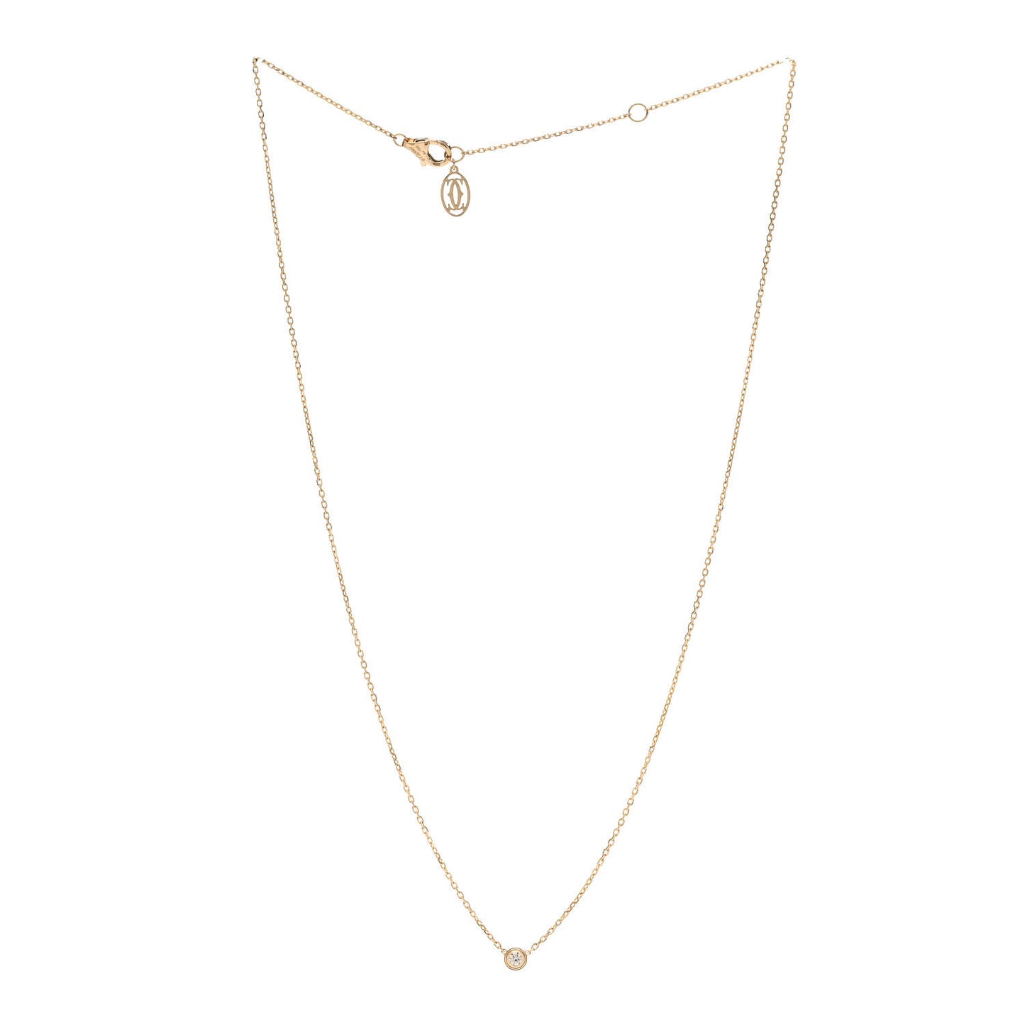 18K Yellow Gold Diamond XS D'Amour Pendant Necklace