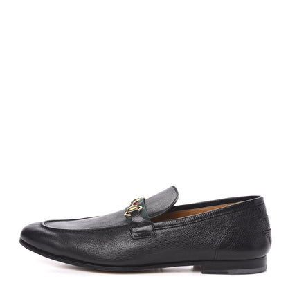 Gucci Calfskin Web Mens Horsebit Loafers 9 Black 1 of 9
