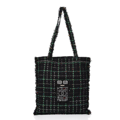 Chanel Tweed Resin Strass Large Robot Shopping Bag Black 1 of 8