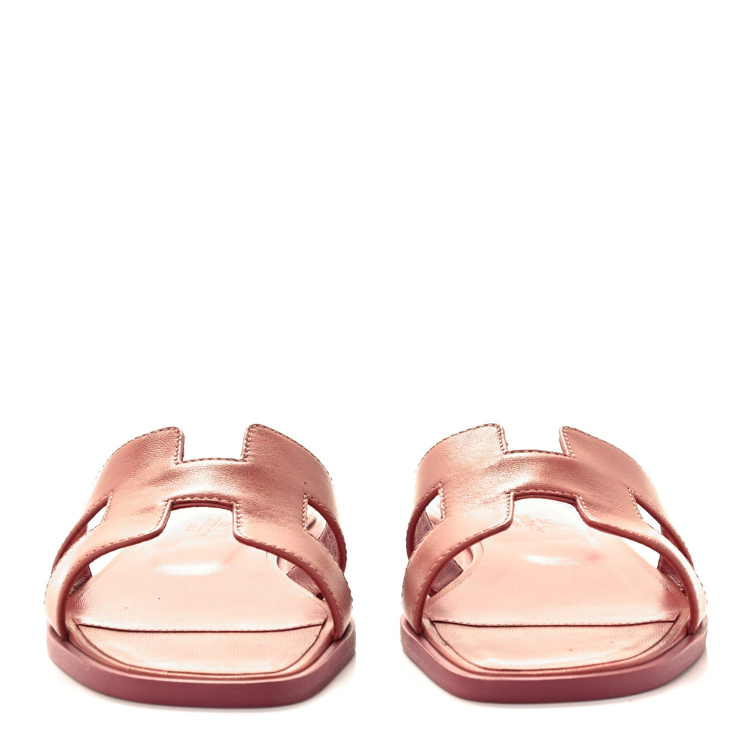Hermes Goatskin Oran Sandals 36.5 Rouge Blush 2 of 11