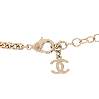 Chanel Crystal CC Clover Chain Choker Necklace Gold 4 of 4