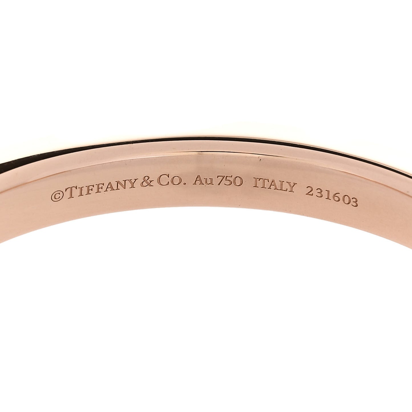 18K Rose White Gold Tiffany Lock Bangle Bracelet