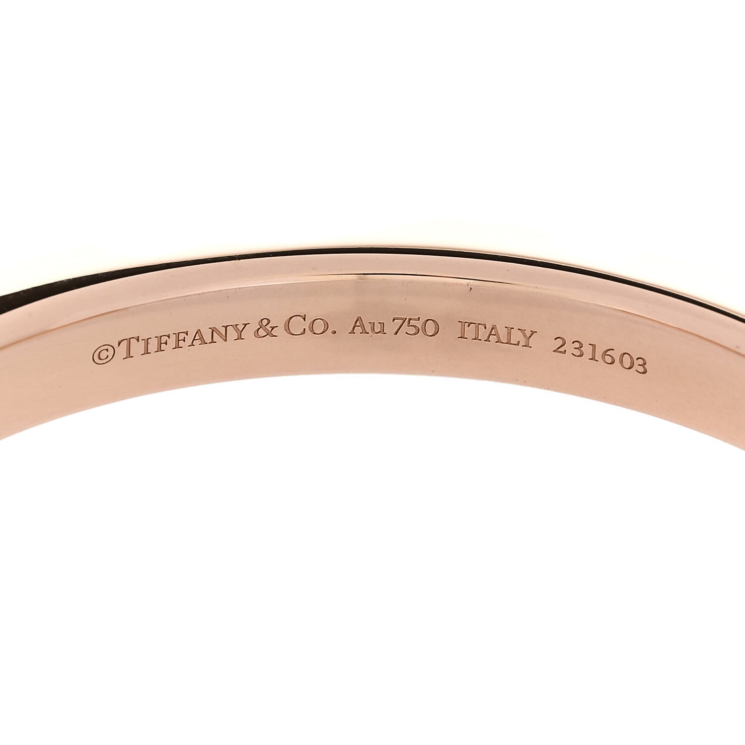 Tiffany 18K Rose White Gold Tiffany Lock Bangle Bracelet 3 of 4
