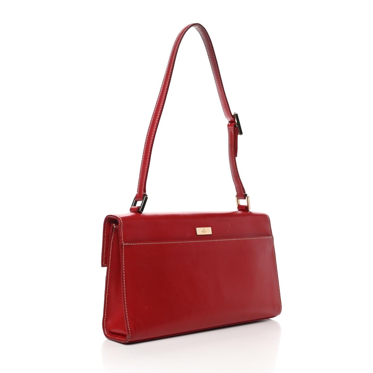 Gucci Calfskin Shoulder Bag Red 3 of 14