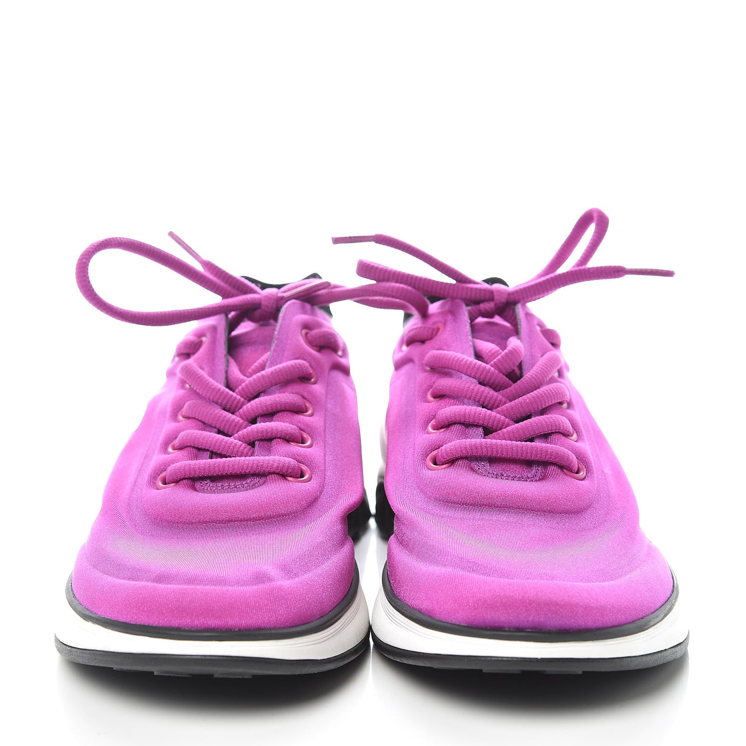 Chanel Lycra Womens CC Sneakers 7.5 Dark Pink 2 of 7