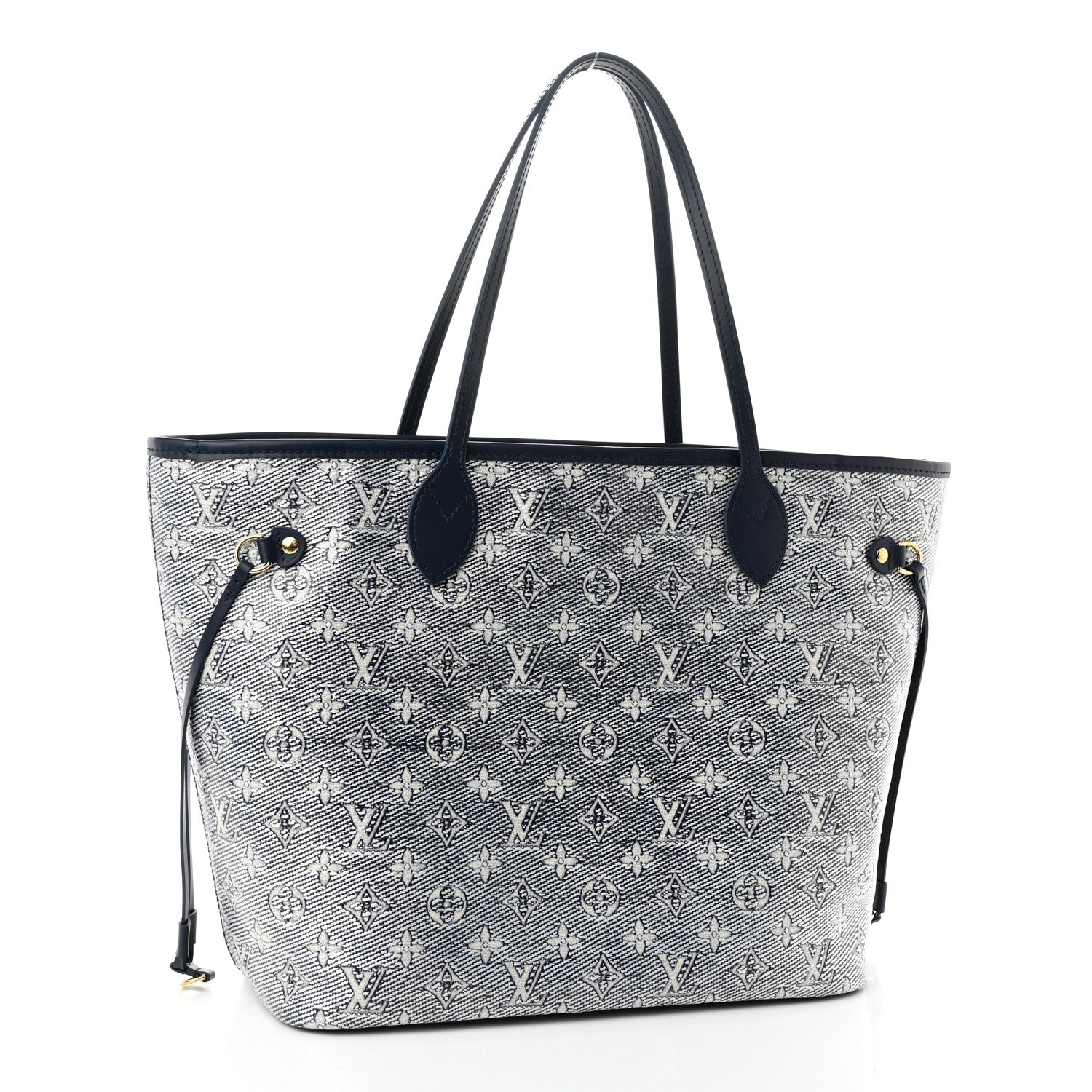 Louis Vuitton Monoglam Neverfull MM Blue 4 of 10