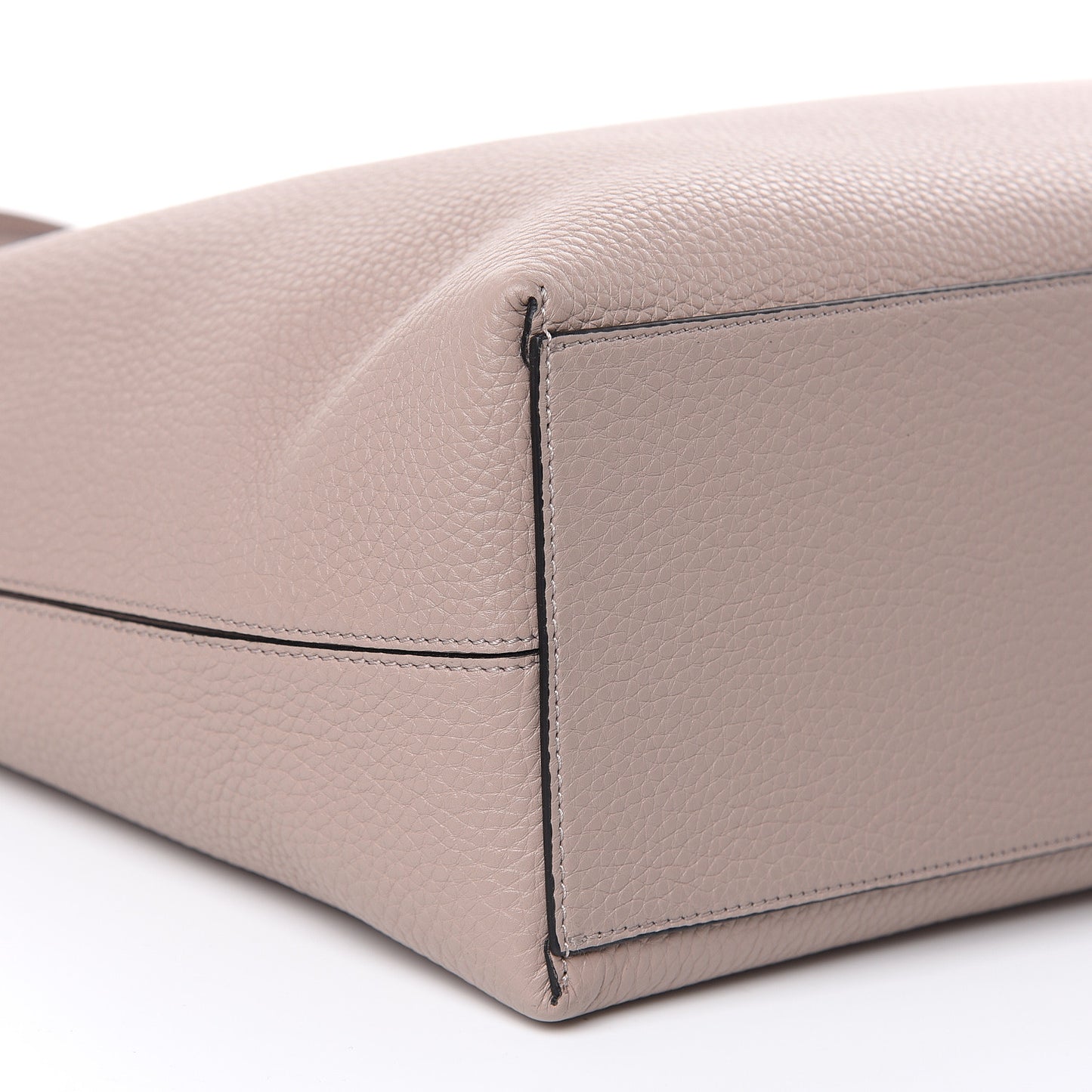 Grained Calfskin Rockstud Shoulder Tote Poudre