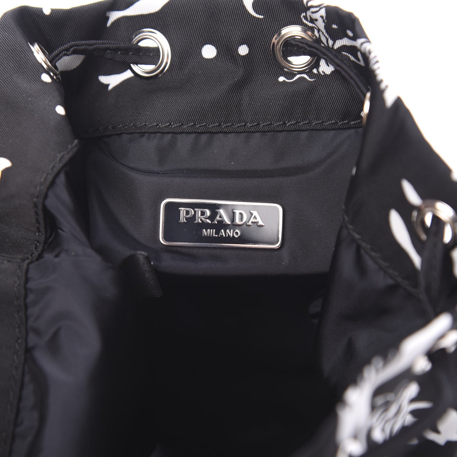 Prada Saffiano Tessuto Nylon Sirene Bucket Wristlet Mango 5 of 10