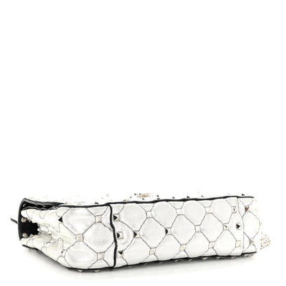 Valentino Garavani Metallic Nappa Small Rockstud Spike Shoulder Bag Silver 4 of 10