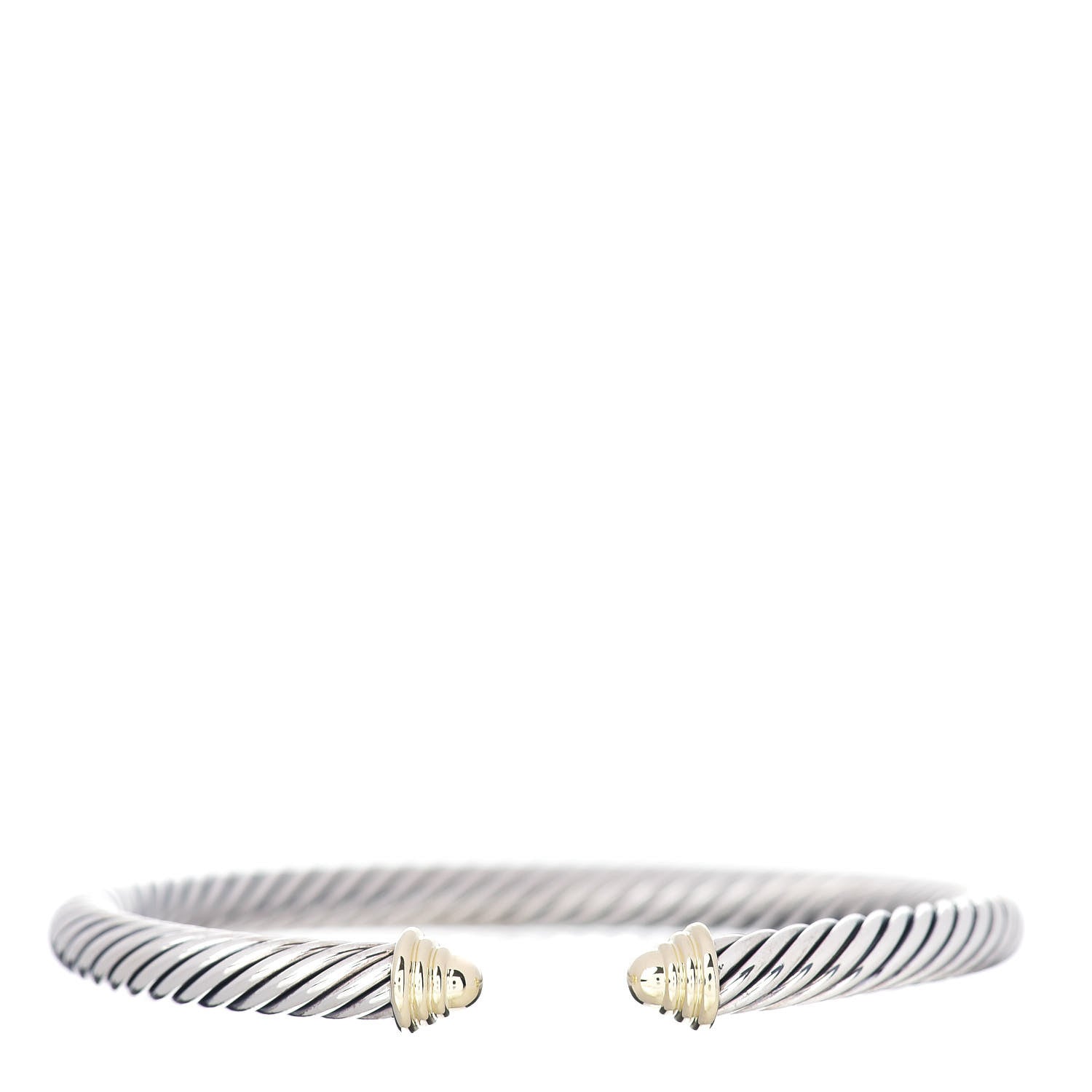 David Yurman Sterling Silver 14K Yellow Gold 5mm Cable Classics Bracelet 1 of 4