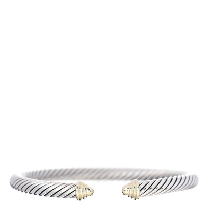 David Yurman Sterling Silver 14K Yellow Gold 5mm Cable Classics Bracelet 1 of 4