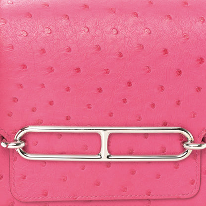 Hermes Ostrich Mini Sac Roulis Rose Tyrien 7 of 9
