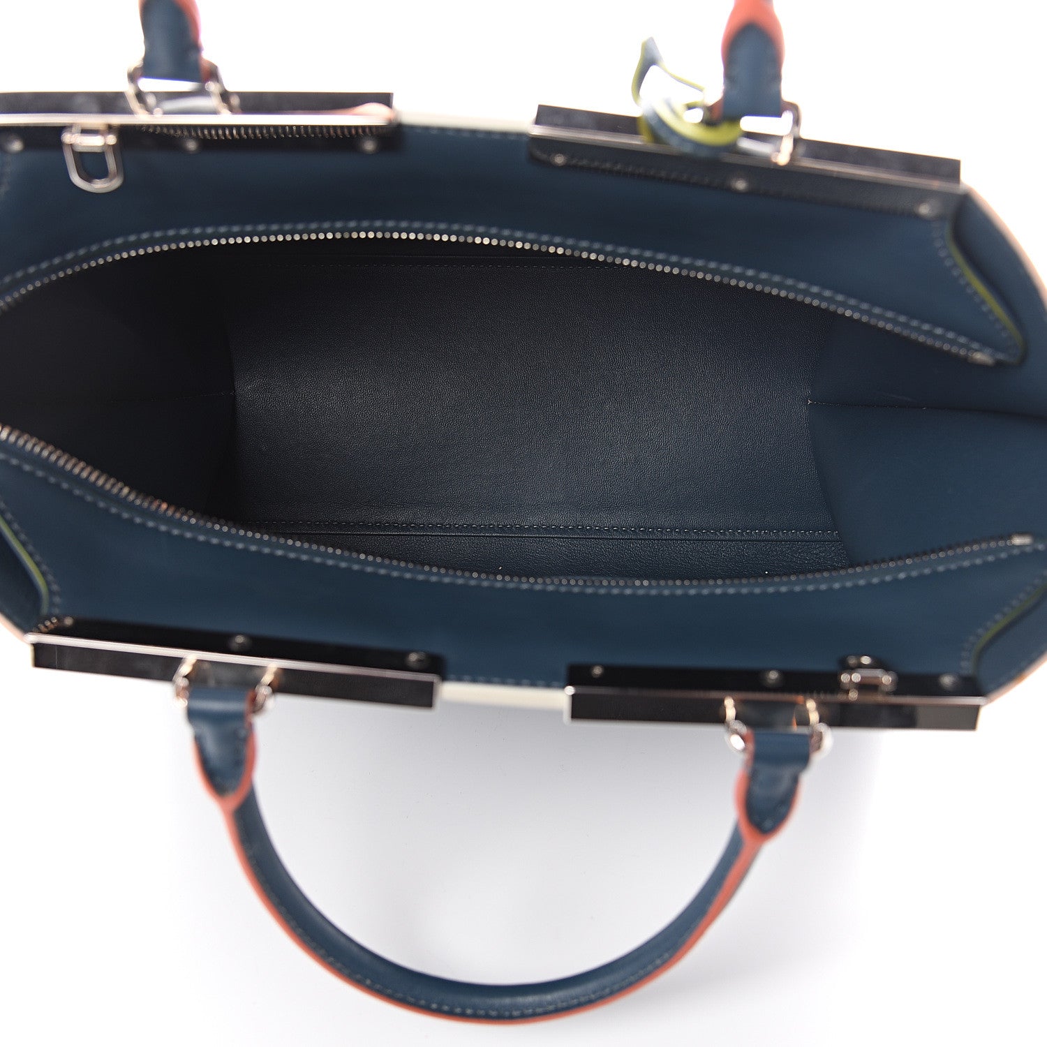 Fendi Vitello Dolce Century Petite 3Jours Tote Pavone 4 of 8