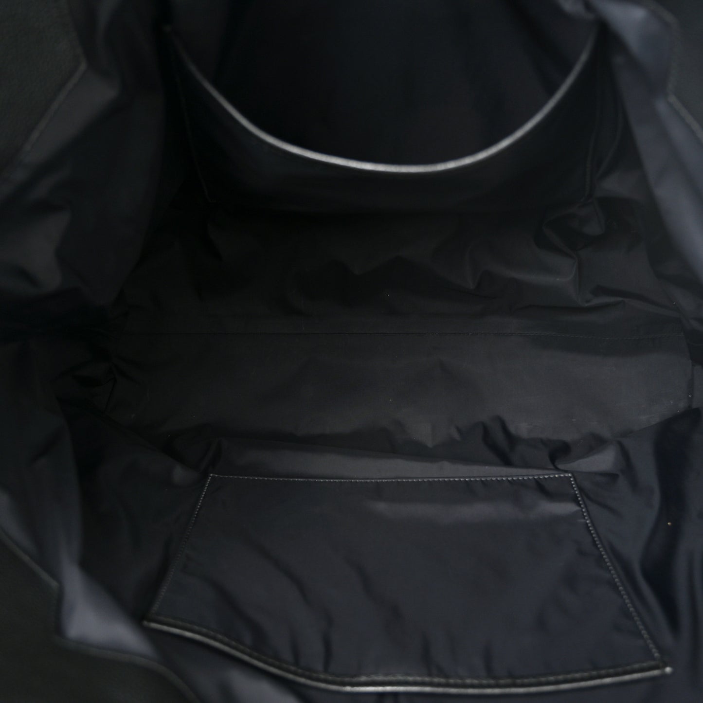 Grained Calfskin Embossed Large Car East West Tote Black