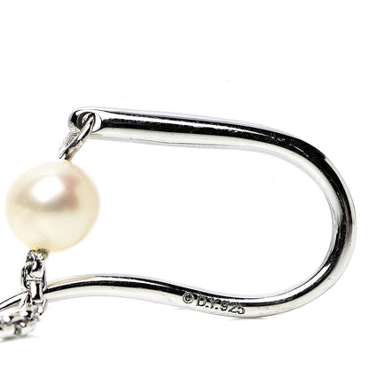 David Yurman Sterling Silver Pearl Triple Drop Earrings 4 of 5
