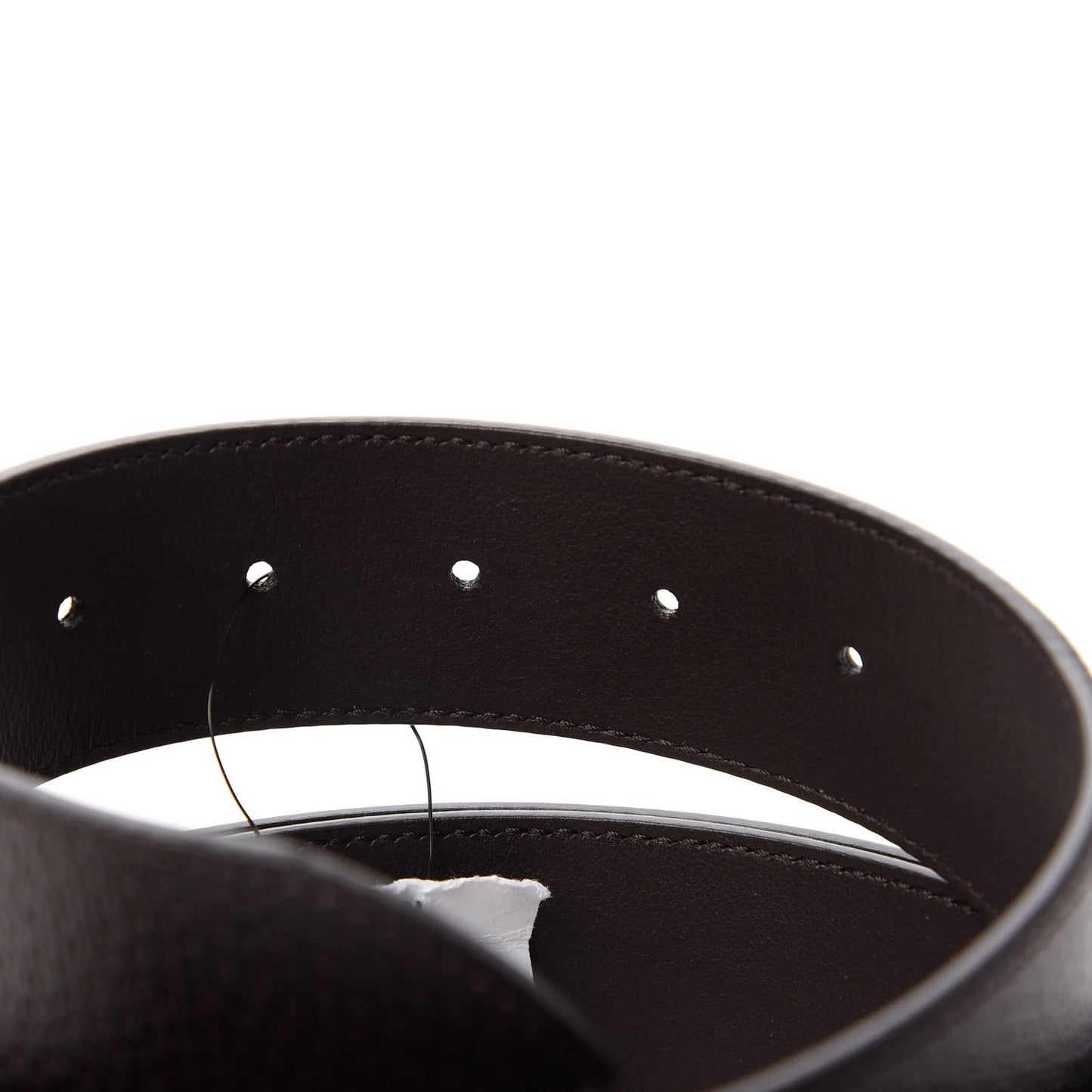 Textured Dollar Calfskin Nickel Double G 40mm Belt 115 46 Dark Cocoa