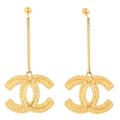 Chanel CC Drop Earrings Gold 1 of 3