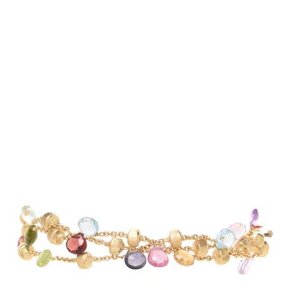 Marco Bicego 18K Yellow Gold Multi Gemstone Paradise Triple Strand Bracelet 1 of 3