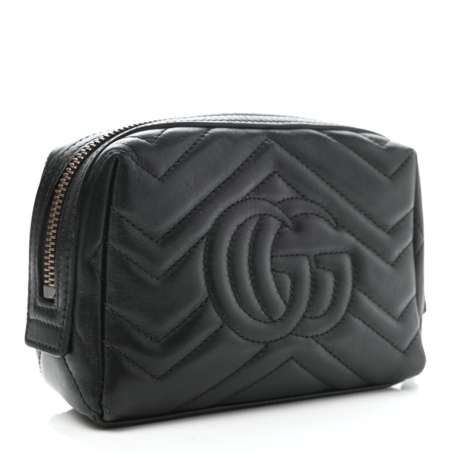 Gucci Calfskin Matelasse GG Marmont Cosmetic Case Black 3 of 7
