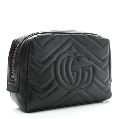 Gucci Calfskin Matelasse GG Marmont Cosmetic Case Black 3 of 7