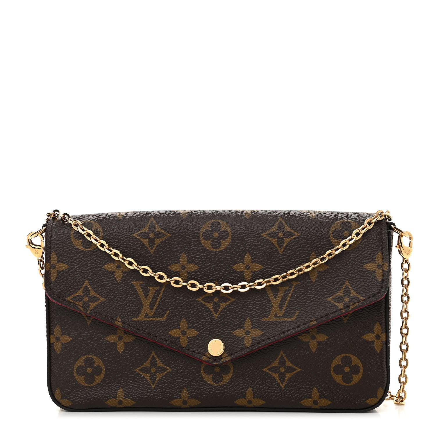 Louis Vuitton Monogram Pochette Felicie Chain Wallet Fuchsia 1 of 11