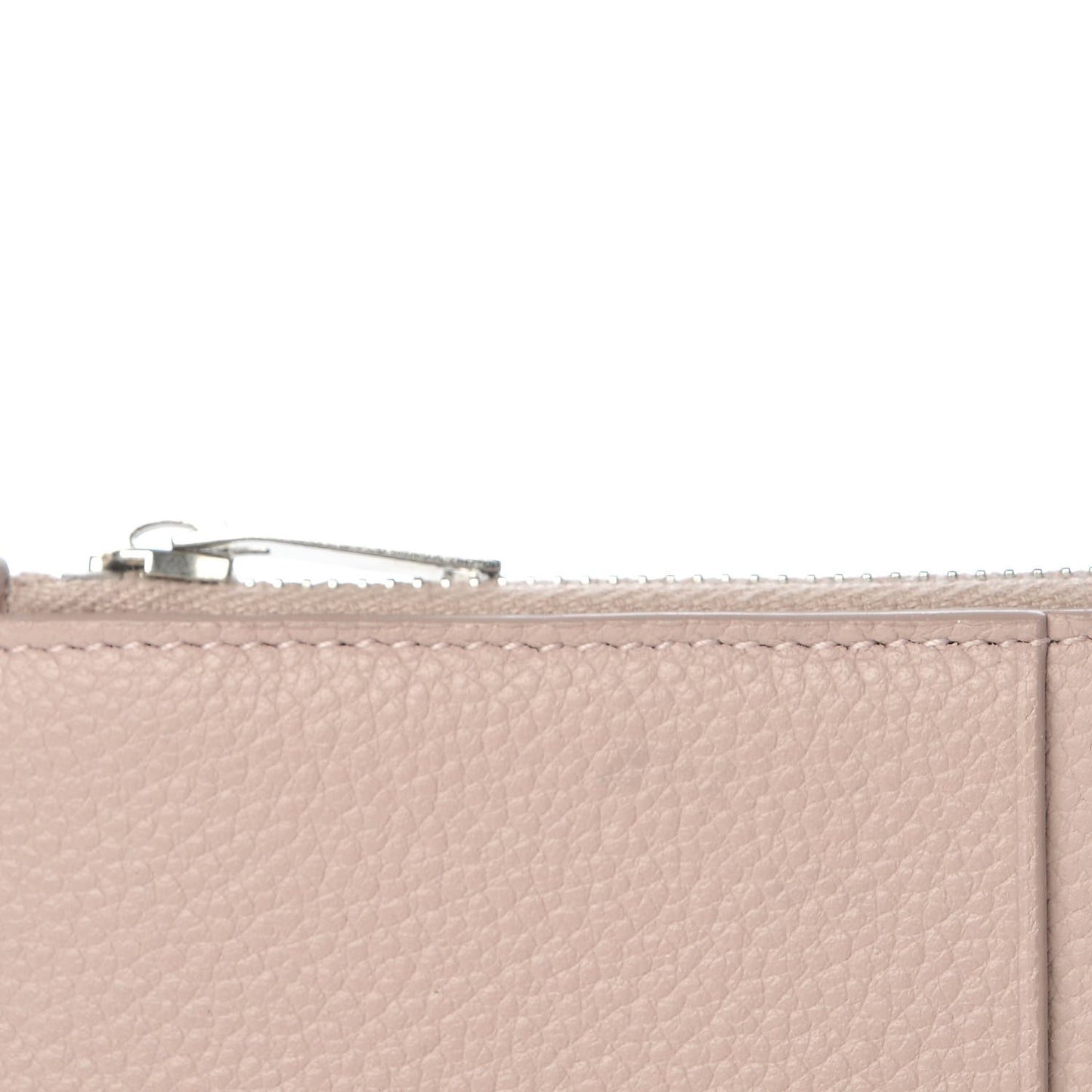 Grained Calfskin 5 Fragments Zip Pouch Card Holder Rose Antic