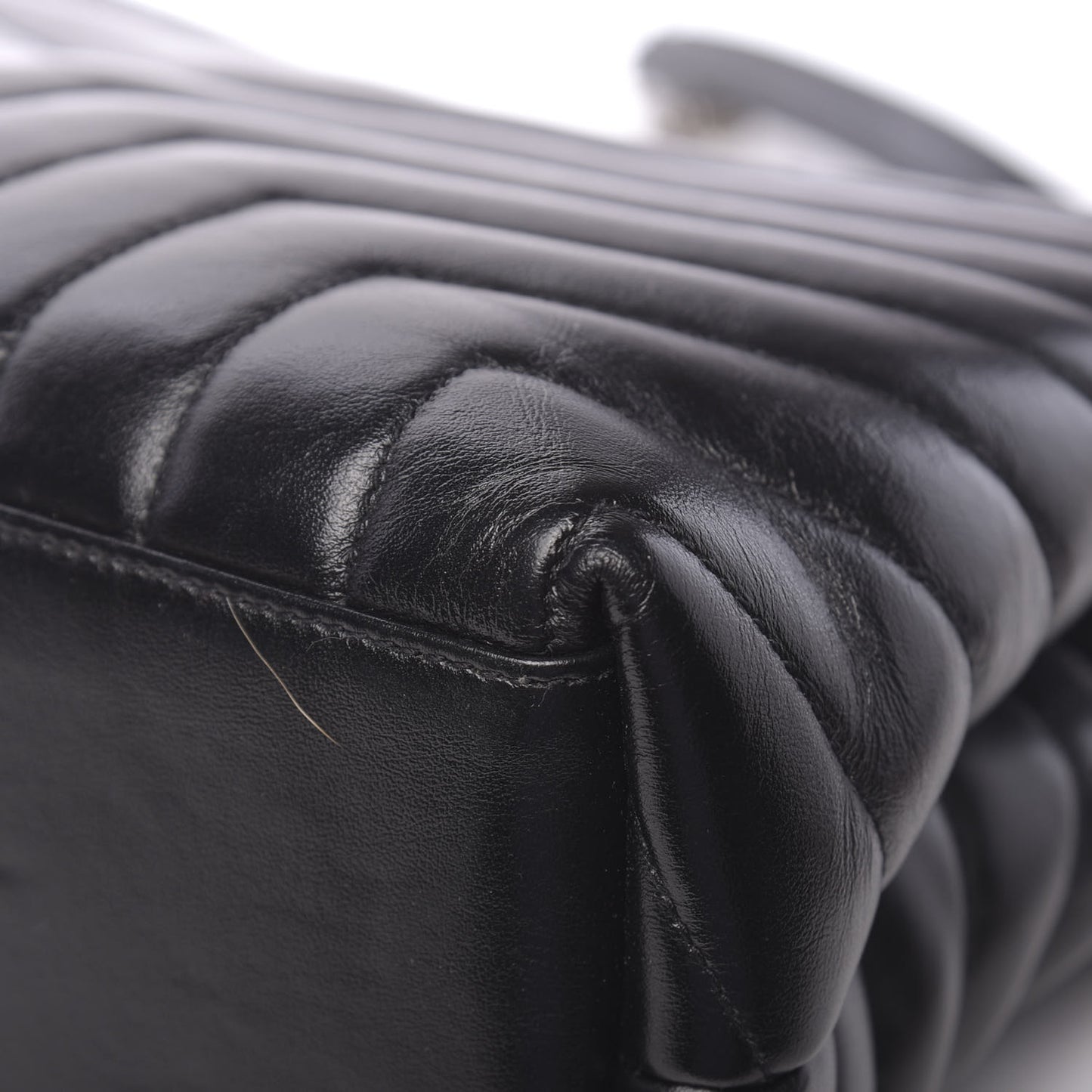 Calfskin Y Quilted Monogram Medium Loulou Chain Satchel Black