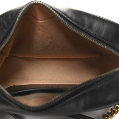 Gucci Calfskin Matelasse Small GG Marmont Chain Shoulder Bag Black 5 of 12