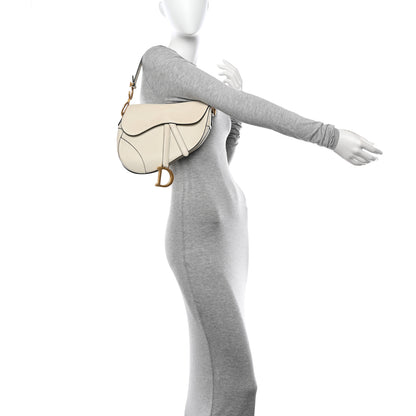 Christian Dior Grained Calfskin Saddle Bag White 2 of 16