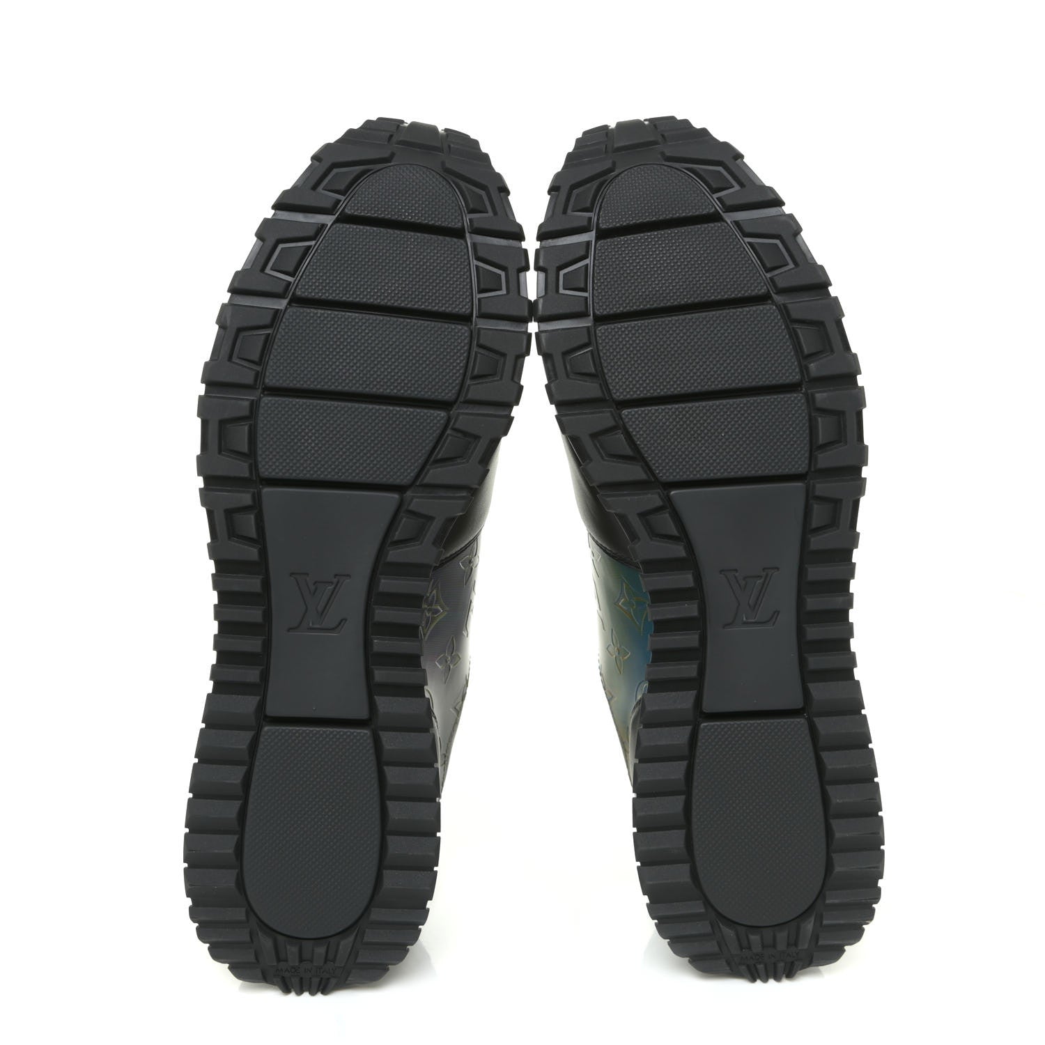 Louis Vuitton Calfskin Iridescent Monogram Rivoli Sneakers 10 Black 6 of 15
