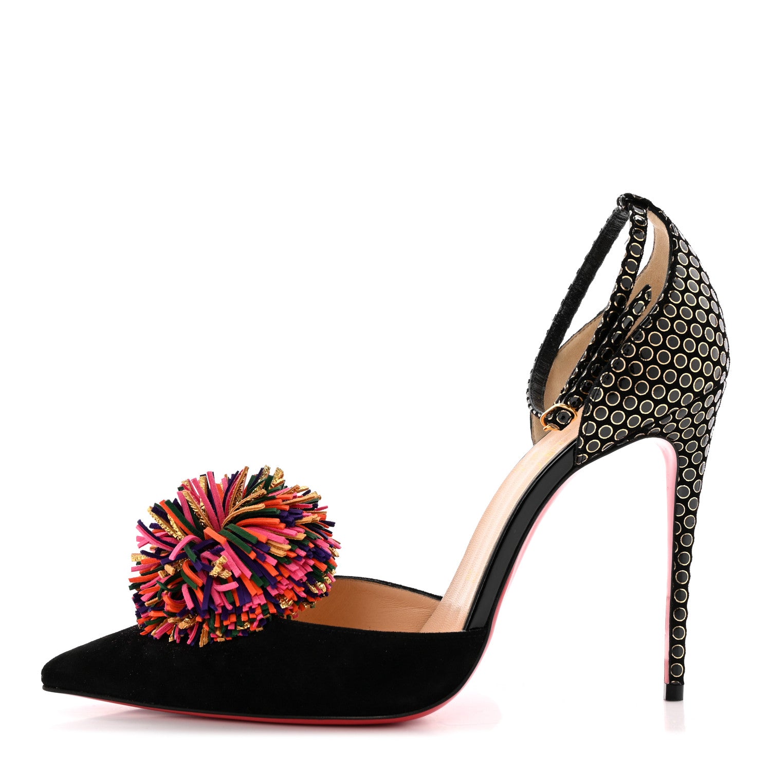 Christian Louboutin Veau Velours Tsarou 100 Pumps 38.5 Black Multicolor 1 of 13