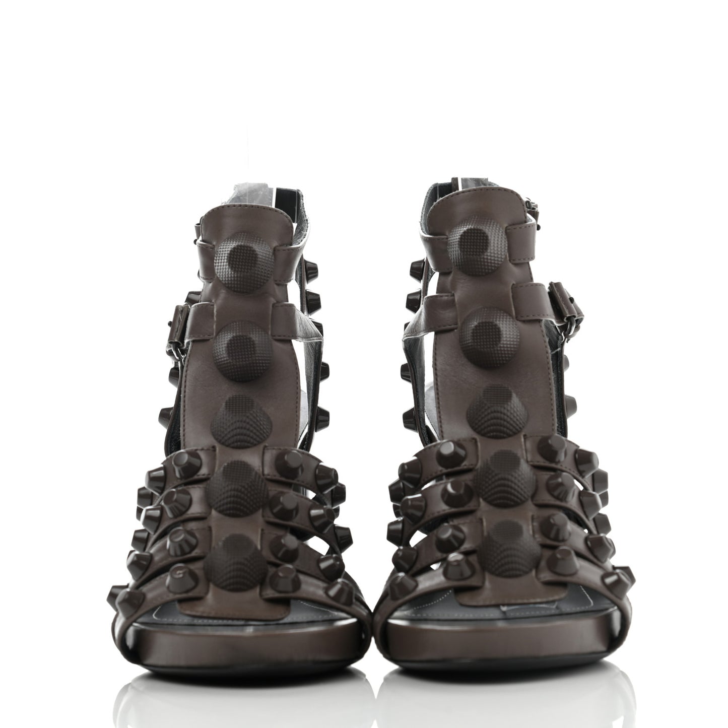 Calfskin Giant Covered Arena Sandals 37 Gris Asphalt