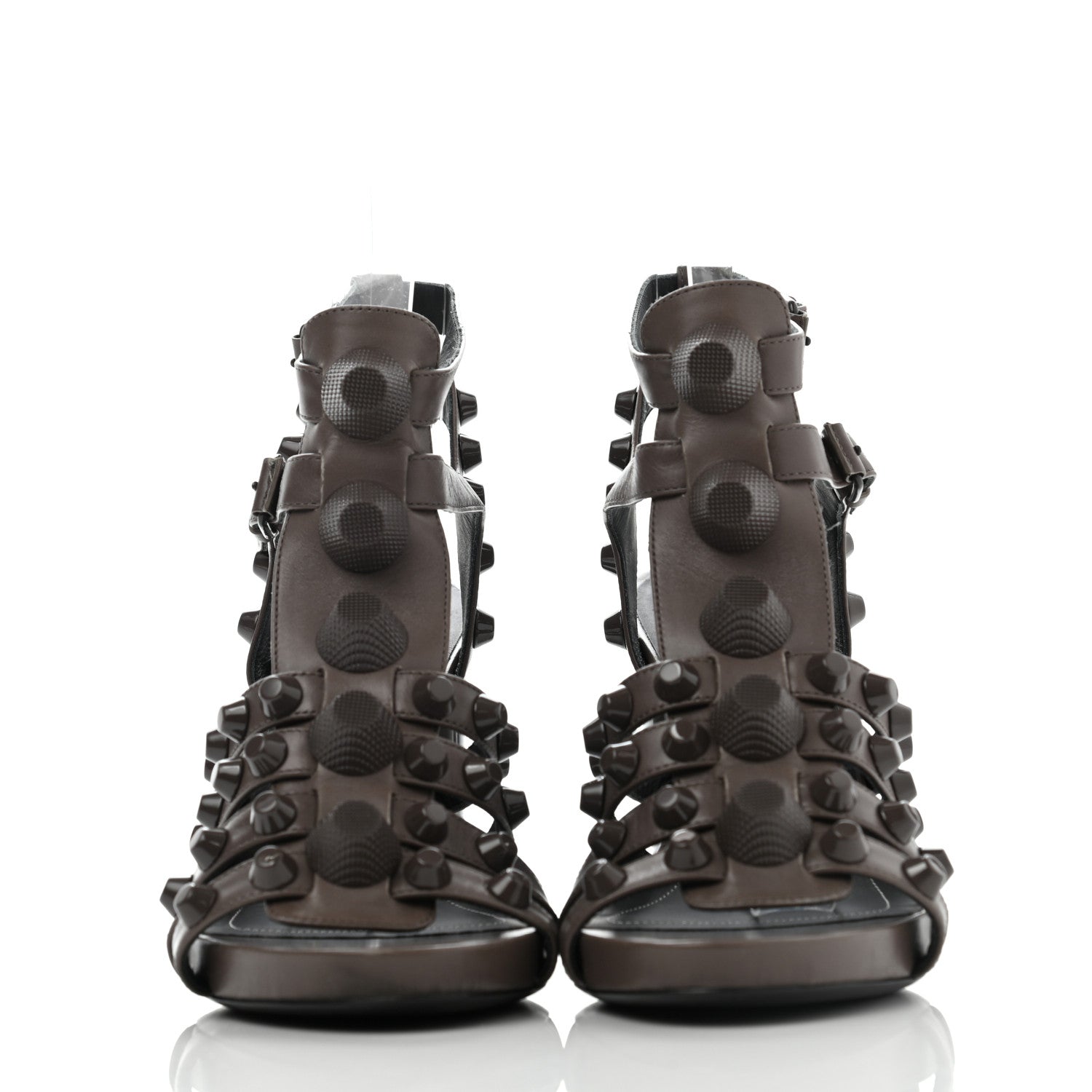 Balenciaga Calfskin Giant Covered Arena Sandals 37 Gris Asphalt 2 of 7